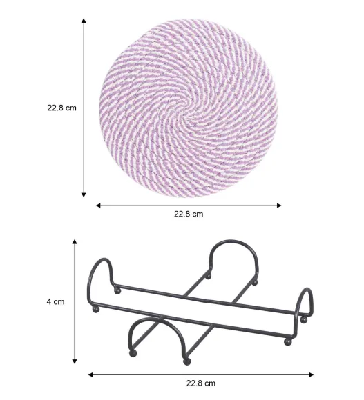 Icon Set Of 4 Heat Resistant Cotton Trivet Purple