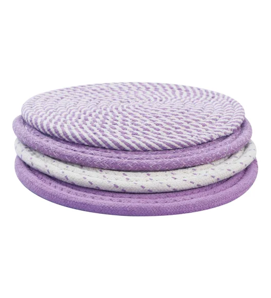 Icon Set Of 4 Heat Resistant Cotton Trivet Purple