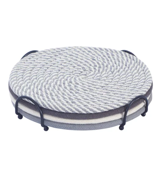 Icon Set Of 4 Heat Resistant Cotton Trivet Grey