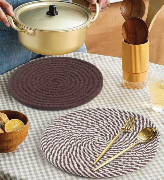 Icon Set Of 4 Heat Resistant Cotton Trivet Chocolate