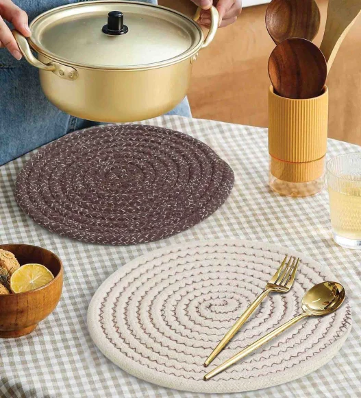 Icon Set Of 4 Heat Resistant Cotton Trivet Chocolate