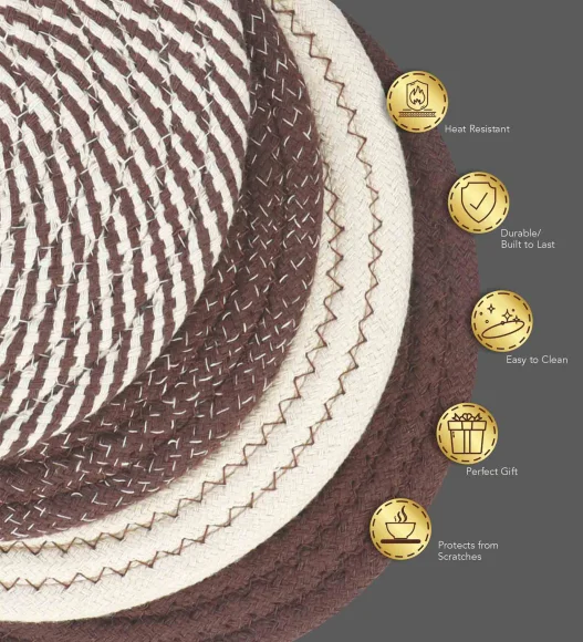 Icon Set Of 4 Heat Resistant Cotton Trivet Chocolate