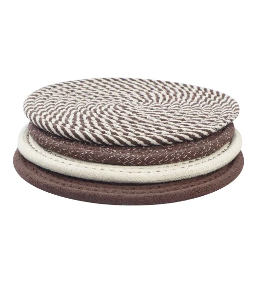 Icon Set Of 4 Heat Resistant Cotton Trivet Chocolate