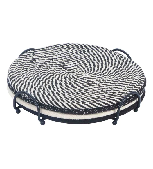 Icon Set Of 4 Heat Resistant Cotton Trivet Black