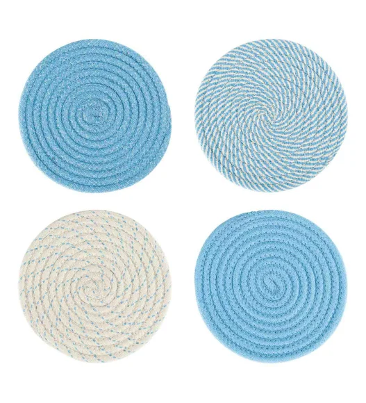 Icon Set Of 4 Heat Resistant Cotton Trivet Aqua