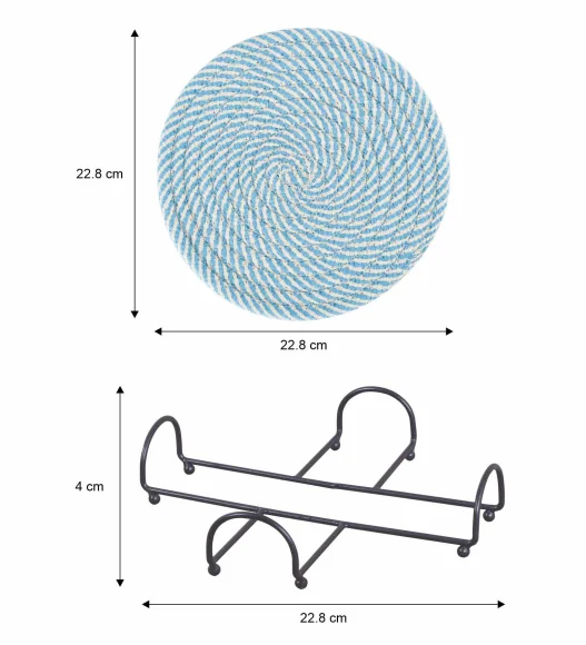 Icon Set Of 4 Heat Resistant Cotton Trivet Aqua