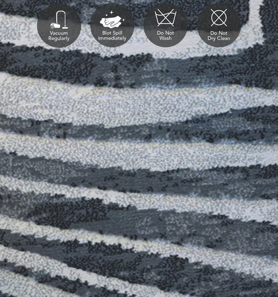 Aquarius Abstract Machine Made Runner Grey