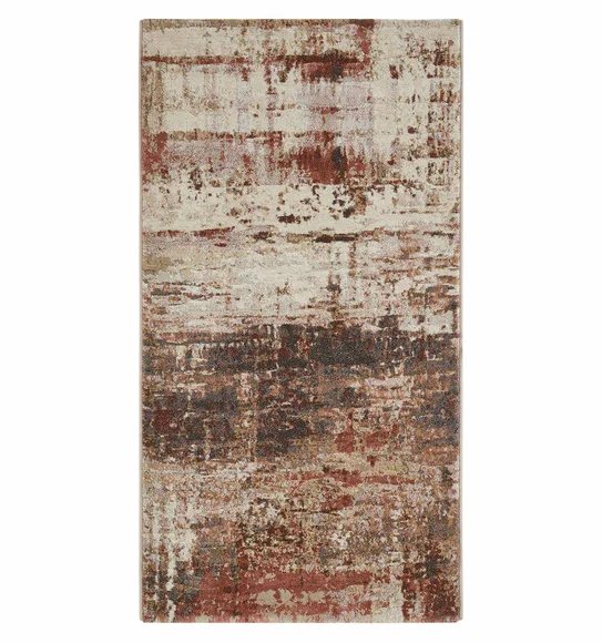 Aquarius Floral Machine Made Runner Brown
