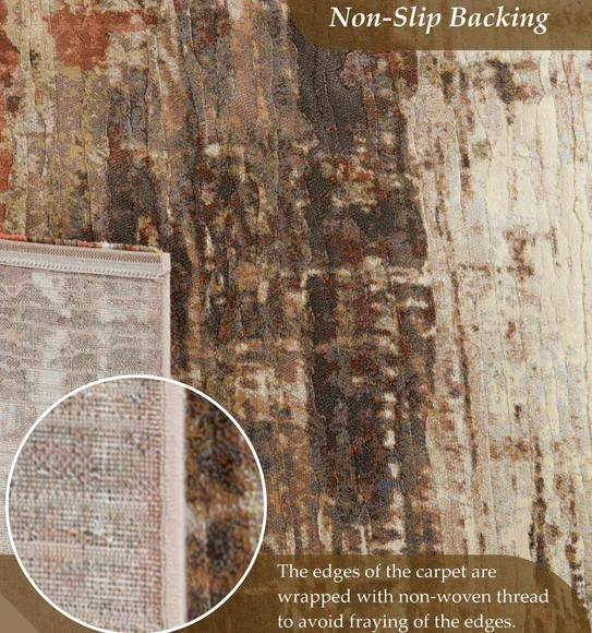 Aquarius Floral Machine Made Runner Brown