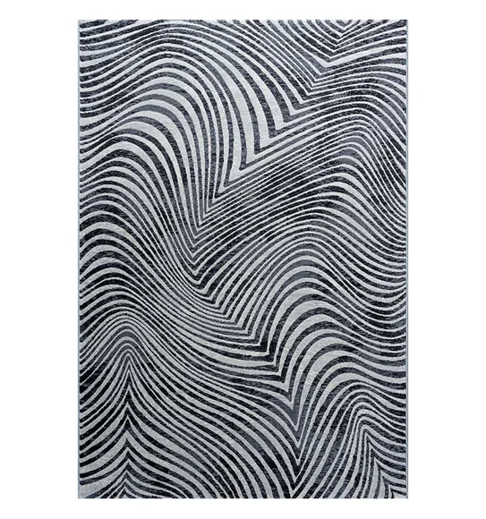 Aquarius Abstract Machine Made Carpet Grey