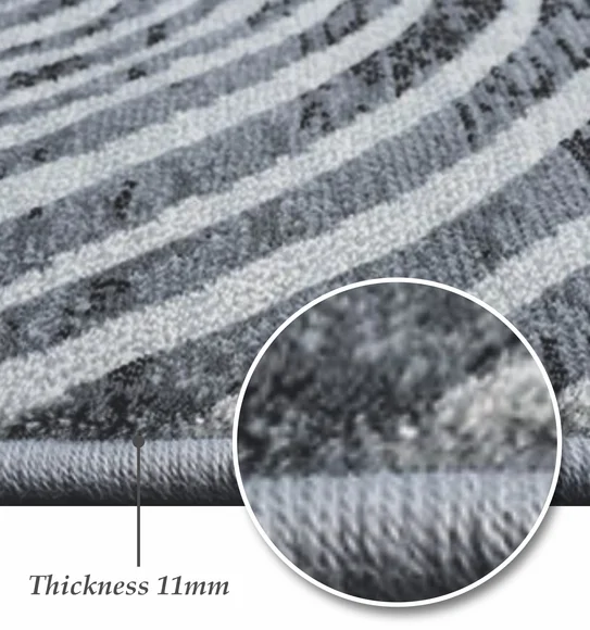 Aquarius Abstract Machine Made Carpet Grey
