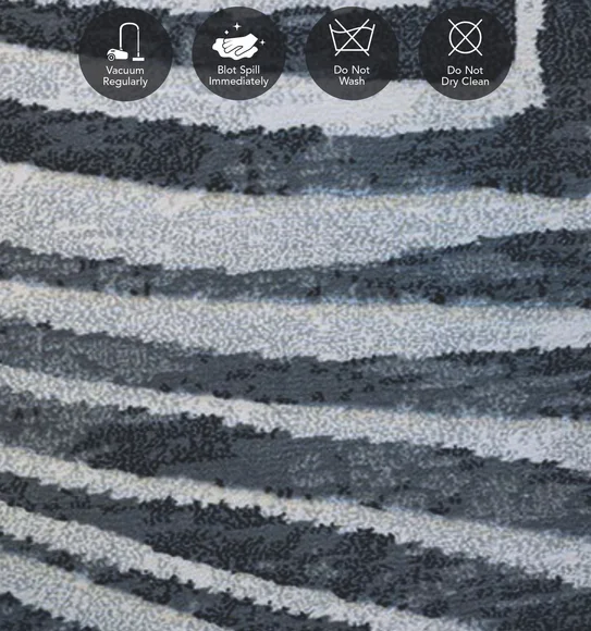 Aquarius Abstract Machine Made Carpet Grey