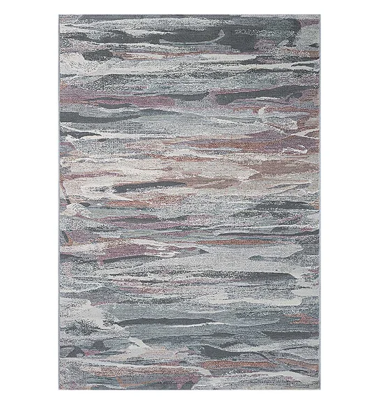 Aquarius Abstract Machine Made Carpet Grey