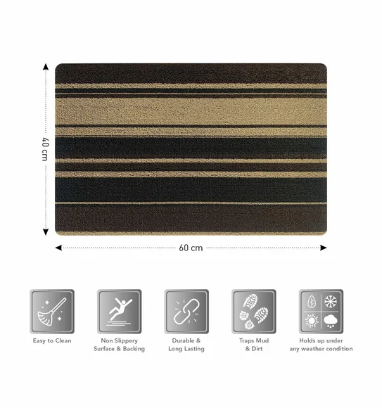 Kayo Polyester Outdoor Mat Beige and Brown