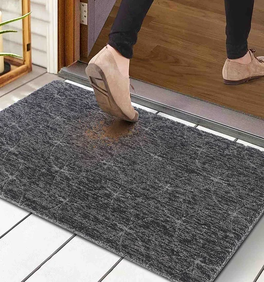 Kayo Polyester Outdoor Mat Grey and Charcoal