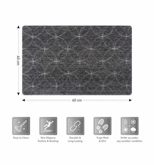 Kayo Polyester Outdoor Mat Grey and Charcoal