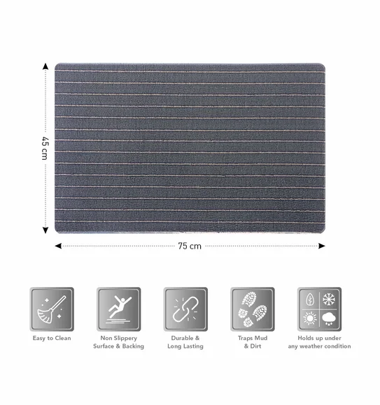 Kayo Polyester Outdoor Mat Grey
