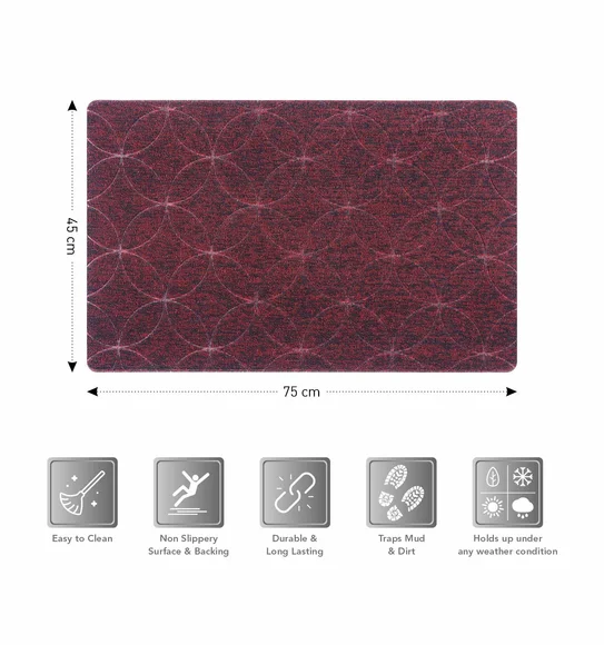 Kayo Polyester Outdoor Mat Rust and Black