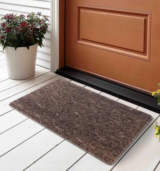 Kayo Polyester Outdoor Mat Beige and Charcoal