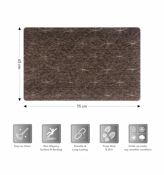 Kayo Polyester Outdoor Mat Beige and Charcoal