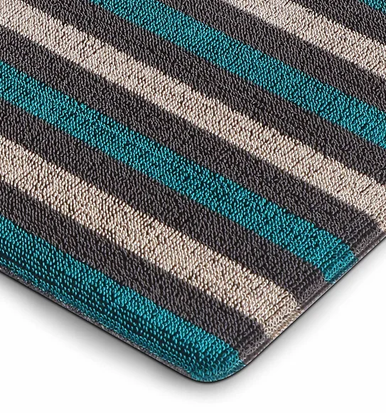 Kayo Polyester Outdoor Mat D.Grey and Teal
