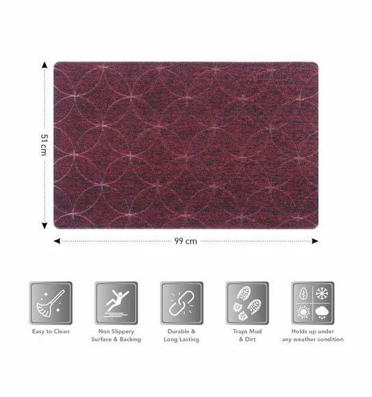 Kayo Polyester Outdoor Mat Rust and Black