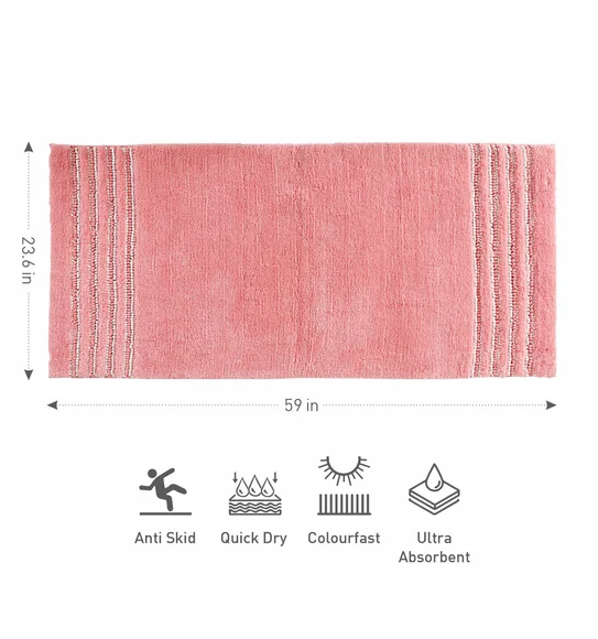 Clarion Super Soft Anti skid Bath Mat Peach