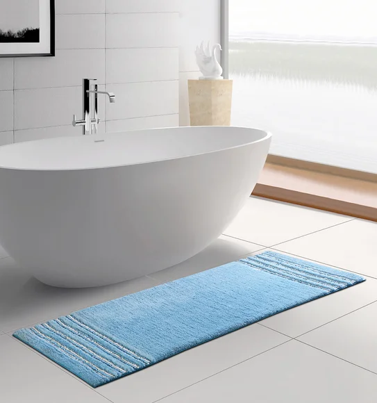 Clarion Super Soft Anti skid Bath Mat Baby Blue
