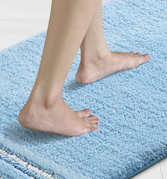 Clarion Super Soft Anti skid Bath Mat Baby Blue