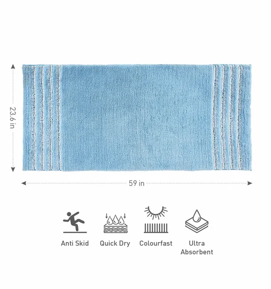 Clarion Super Soft Anti skid Bath Mat Baby Blue