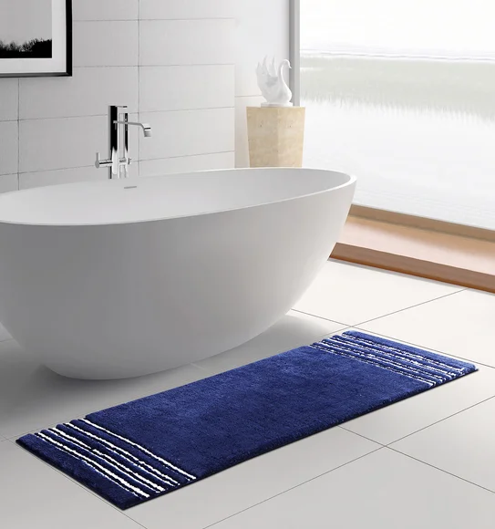 Clarion Super Soft Anti skid Bath Mat Midnight Blue