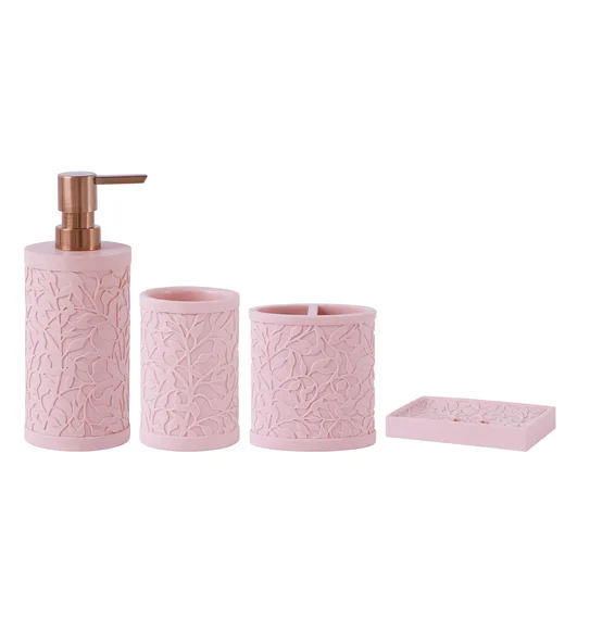 Alvina Polyresin Bath Set Sandstone