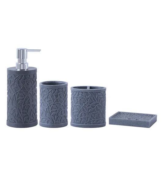 Alvina Polyresin Bath Set L Grey