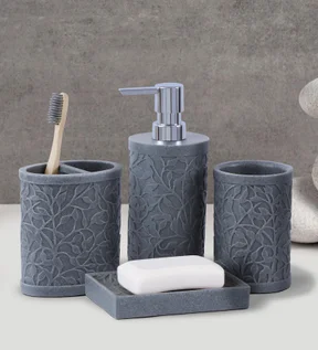Alvina Polyresin Bath Set L Grey