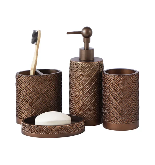 Alvina Polyresin Bath Set D Brown