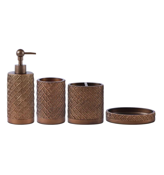 Alvina Polyresin Bath Set D Brown