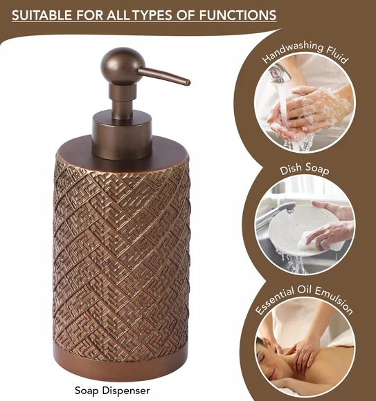 Alvina Polyresin Bath Set D Brown