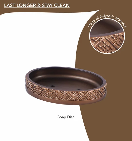 Alvina Polyresin Bath Set D Brown