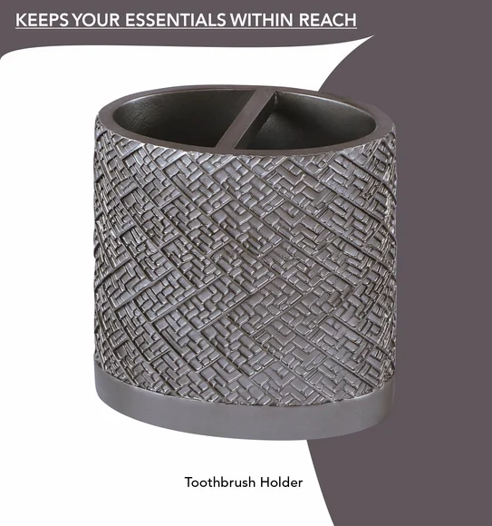 Alvina Polyresin Bath Set Dark Grey