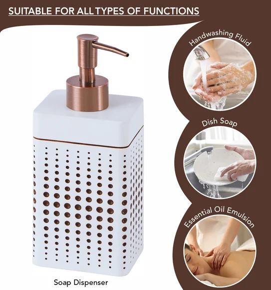 Alvina Polyresin Bath Set Beige and Brown