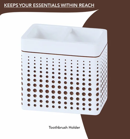 Alvina Polyresin Bath Set Beige and Brown