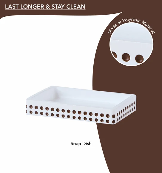 Alvina Polyresin Bath Set Beige and Brown