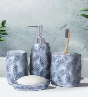 Alvina Polyresin Bath Set M.Grey