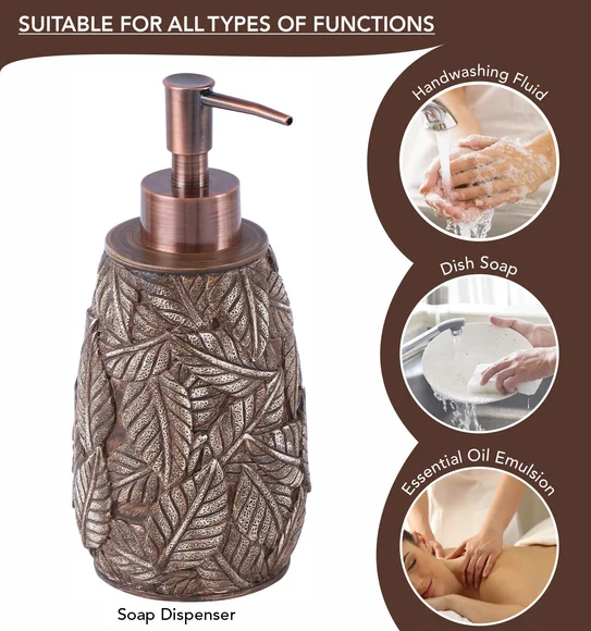 Alvina Polyresin Bath Set Chocolate Brown