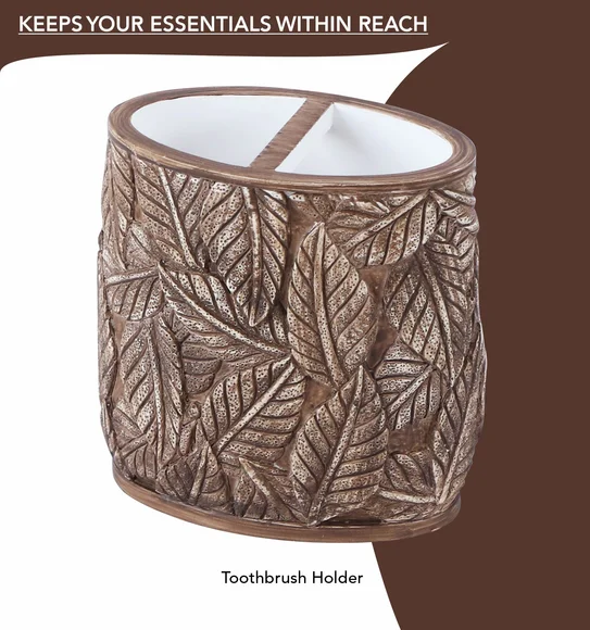 Alvina Polyresin Bath Set Chocolate Brown