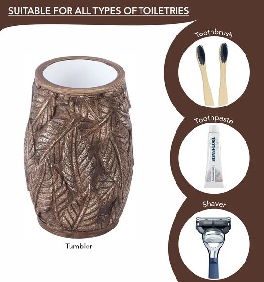 Alvina Polyresin Bath Set Chocolate Brown