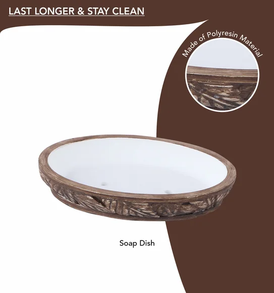 Alvina Polyresin Bath Set Chocolate Brown