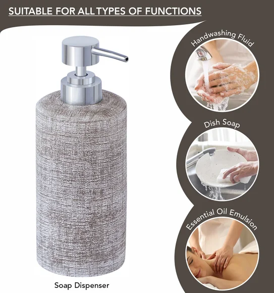 Alvina Polyresin Bath Set Taupe