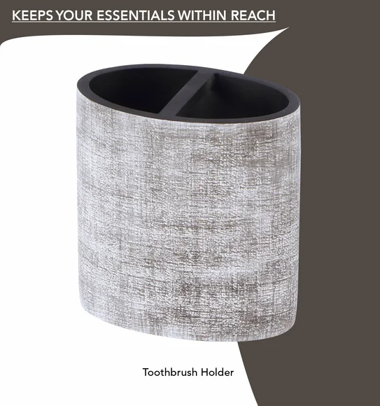 Alvina Polyresin Bath Set Taupe