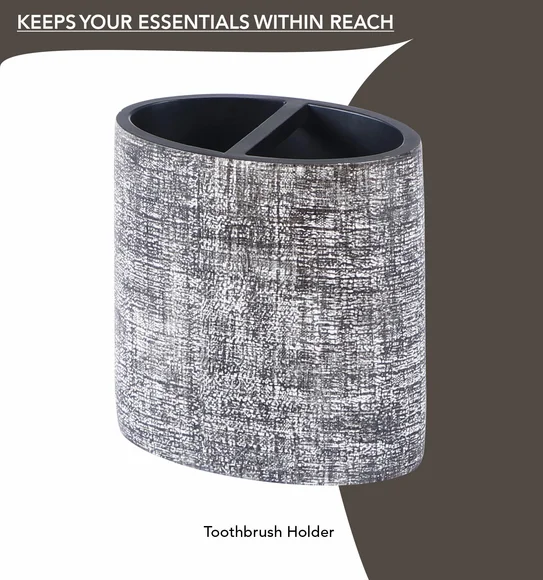 Alvina Polyresin Bath Set Charcoal Grey
